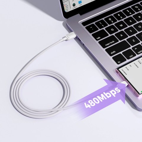 Kabel Joyroom Multi-Color Series A14 USB-A / USB-C 3A 1.2 m - biały Kabel Joyroom Multi-Color Series A14 USB-A / USB-C 3A 1.2 m - biały