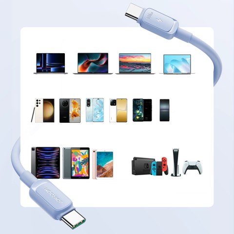 Kabel Joyroom Multi-Color Series A14 USB-C / USB-C 100W 1.2 m - niebieski Kabel Joyroom Multi-Color Series A14 USB-C / USB-C 100W 1.2 m - niebieski