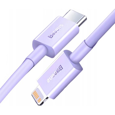 Kabel do szybkiego ładowania / transferu danych USB-C - Lightning PD 20W 1m Baseus Superior Series - fioletowy Kabel do szybkiego ładowania / transferu danych USB-C - Lightning PD 20W 1m Baseus Superior Series - fioletowy