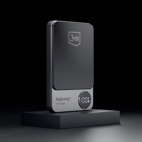 Powerbank 3mk MagSynergy 10000 mAh indukcyjny z MagSafe - czarny Powerbank 3mk MagSynergy 10000 mAh indukcyjny z MagSafe - czarny