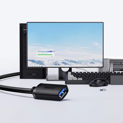Przedłużacz kabel USB 3.0 1m Baseus AirJoy Series - czarny Przedłużacz kabel USB 3.0 1m Baseus AirJoy Series - czarny