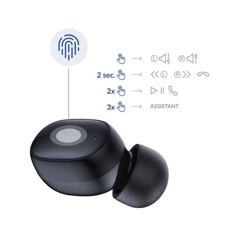 Słuchawki Bluetooth 3mk FlowBuds bezprzewodowe douszne - czarne