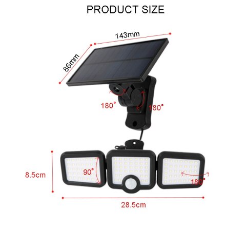 Forever Light Lampa solarna LED SUNARI FLS-04 108*SMD PIR 8W 600lm 6000K 2400mAh Li-Ion Forever Light Lampa solarna LED SUNARI FLS-04 108*SMD PIR 8W 600lm 6000K 2400mAh Li-Ion