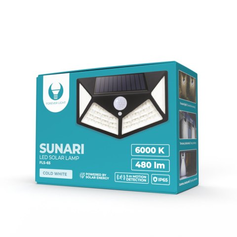 Forever Light Lampa solarna LED SUNARI FLS-65 100*SMD PIR 6W 480lm 6000K 1200mAh Li-Ion Forever Light Lampa solarna LED SUNARI FLS-65 100*SMD PIR 6W 480lm 6000K 1200mAh Li-Ion
