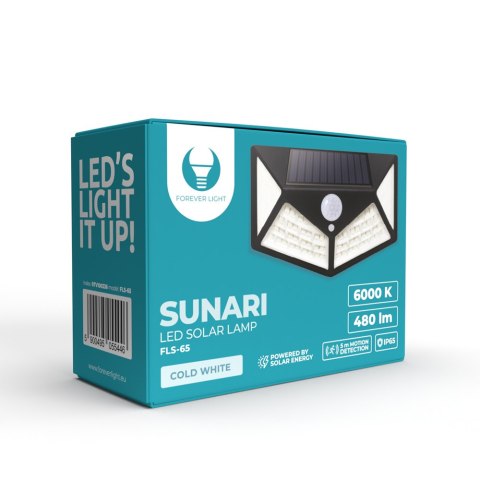 Forever Light Lampa solarna LED SUNARI FLS-65 100*SMD PIR 6W 480lm 6000K 1200mAh Li-Ion Forever Light Lampa solarna LED SUNARI FLS-65 100*SMD PIR 6W 480lm 6000K 1200mAh Li-Ion