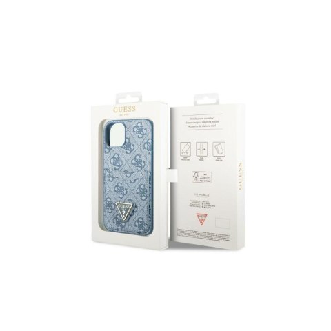 Guess nakładka do iPhone 13 6,1" GUHCP13MP4TPB niebieska hardcase 4G Triangle Logo Cardslot