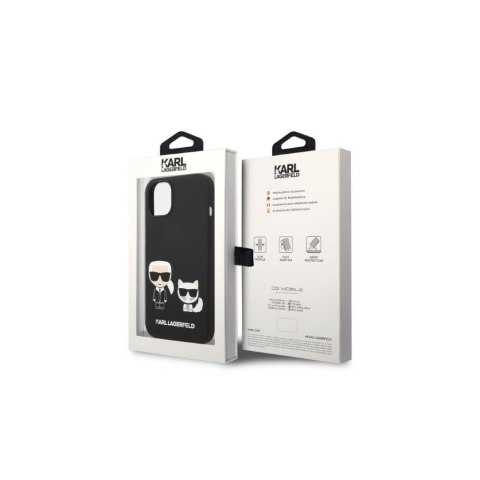 Karl Lagerfeld nakładka do iPhone 14 6,1" KLHMP14SSSKCK czarna HC Magsafe Liquid Silicone Karl & Choupette