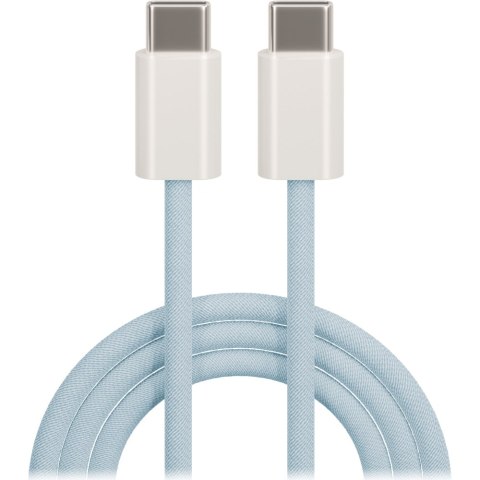 Maxlife kabel MXUC-06 USB-C - USB-C 1,0 m 20W niebieski nylonowy Maxlife kabel MXUC-06 USB-C - USB-C 1,0 m 20W niebieski nylonowy