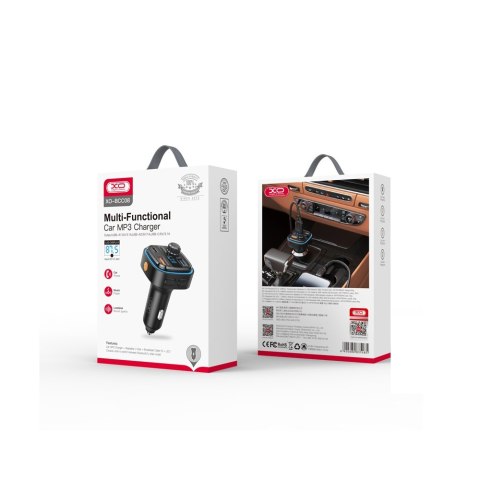 XO transmiter FM BCC08 Bluetooth MP3 ładowarka samochodowa 3,1A czarna XO transmiter FM BCC08 Bluetooth MP3 ładowarka samochodowa 3,1A czarna