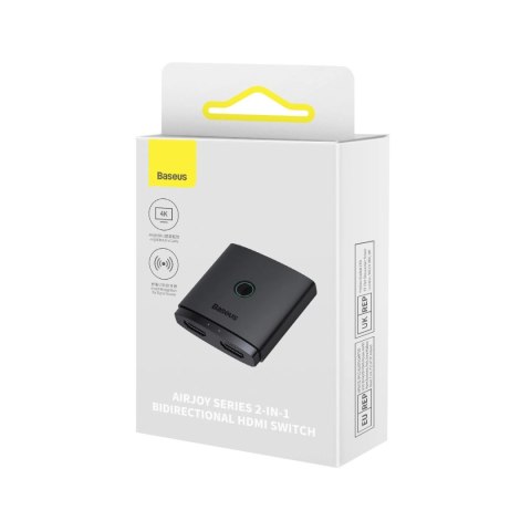 Adapter HDMI 2w1 4K 60Hz dwukierunkowy Baseus AirJoy - czarny Adapter HDMI 2w1 4K 60Hz dwukierunkowy Baseus AirJoy - czarny