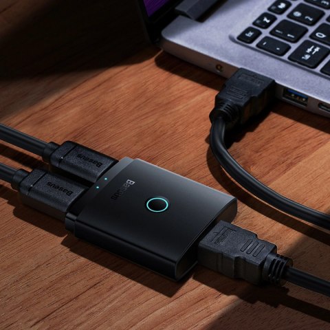 Adapter HDMI 2w1 4K 60Hz dwukierunkowy Baseus AirJoy - czarny Adapter HDMI 2w1 4K 60Hz dwukierunkowy Baseus AirJoy - czarny