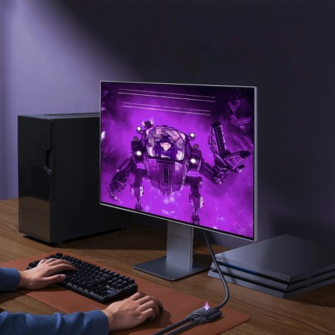 Adapter HDMI 2w1 4K 60Hz dwukierunkowy z wbudowanym kablem 1m Baseus AirJoy - czarny Adapter HDMI 2w1 4K 60Hz dwukierunkowy z wbudowanym kablem 1m Baseus AirJoy - czarny