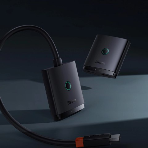 Adapter HDMI 2w1 4K 60Hz dwukierunkowy z wbudowanym kablem 1m Baseus AirJoy - czarny Adapter HDMI 2w1 4K 60Hz dwukierunkowy z wbudowanym kablem 1m Baseus AirJoy - czarny