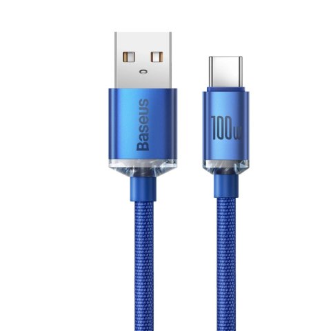 Baseus Crystal Shine Series kabel przewód USB do szybkiego ładowania i transferu danych USB Typ A - USB Typ C 100W 1,2m niebiesk Baseus Crystal Shine Series kabel przewód USB do szybkiego ładowania i transferu danych USB Typ A - USB Typ C 100W 1,2m niebiesk