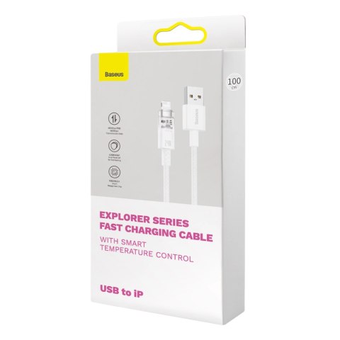 Baseus Explorer Series kabel przewód USB - Lightning 2,4A 2 m biały (CATS010102) Baseus Explorer Series kabel przewód USB - Lightning 2,4A 2 m biały (CATS010102)