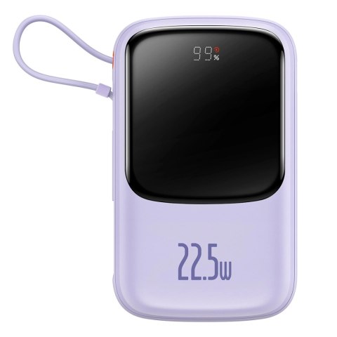 Baseus Qpow powerbank 10000mAh wbudowany kabel USB Typu C 22.5W Quick Charge SCP AFC FCP fioletowy (PPQD020105) Baseus Qpow powerbank 10000mAh wbudowany kabel USB Typu C 22.5W Quick Charge SCP AFC FCP fioletowy (PPQD020105)
