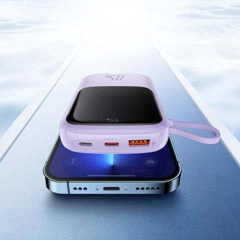 Baseus Qpow powerbank 10000mAh wbudowany kabel USB Typu C 22.5W Quick Charge SCP AFC FCP fioletowy (PPQD020105) Baseus Qpow powerbank 10000mAh wbudowany kabel USB Typu C 22.5W Quick Charge SCP AFC FCP fioletowy (PPQD020105)