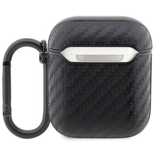 Etui BMW Carbon Double Metal Logo na AirPods 1/2 - czarne