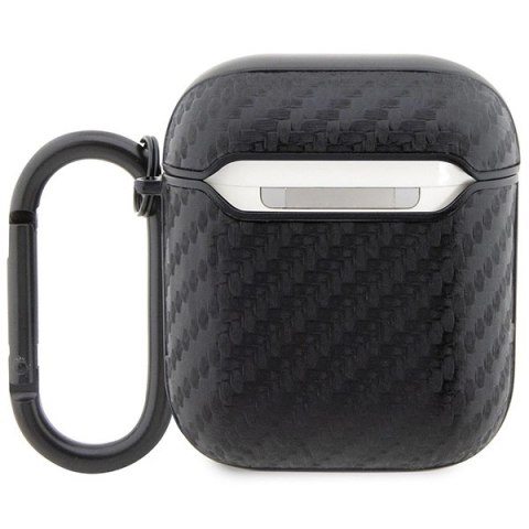 Etui BMW Carbon Double Metal Logo na AirPods 1/2 - czarne Etui BMW Carbon Double Metal Logo na AirPods 1/2 - czarne