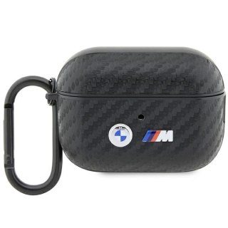 Etui BMW Carbon Double Metal Logo na AirPods Pro 2 gen - czarne