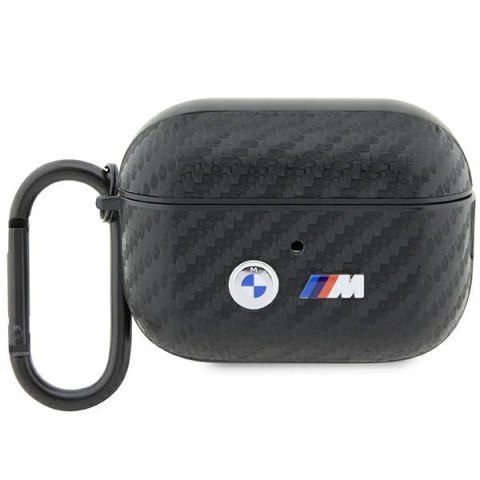 Etui BMW Carbon Double Metal Logo na AirPods Pro 2 gen - czarne Etui BMW Carbon Double Metal Logo na AirPods Pro 2 gen - czarne