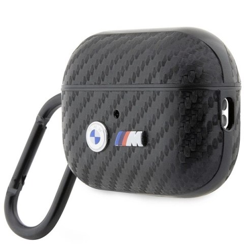 Etui BMW Carbon Double Metal Logo na AirPods Pro 2 gen - czarne Etui BMW Carbon Double Metal Logo na AirPods Pro 2 gen - czarne