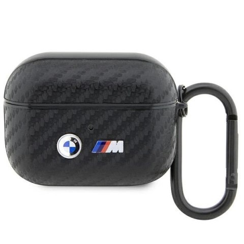 Etui BMW Carbon Double Metal Logo na AirPods Pro - czarne Etui BMW Carbon Double Metal Logo na AirPods Pro - czarne