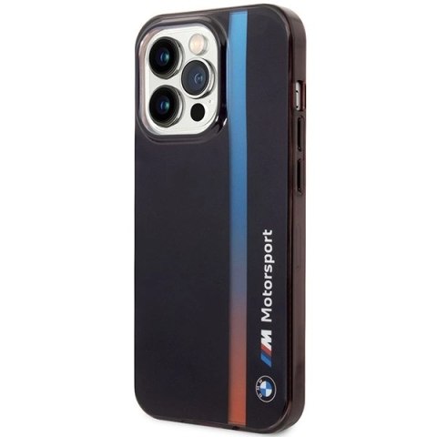Etui BMW IML Tricolor Stripe na iPhone 14 Pro Max - czarne Etui BMW IML Tricolor Stripe na iPhone 14 Pro Max - czarne