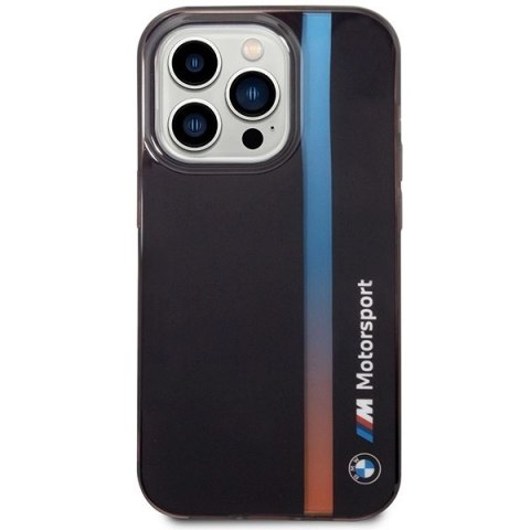 Etui BMW IML Tricolor Stripe na iPhone 14 Pro Max - czarne Etui BMW IML Tricolor Stripe na iPhone 14 Pro Max - czarne