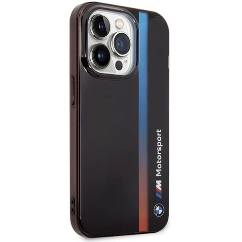 Etui BMW IML Tricolor Stripe na iPhone 14 Pro Max - czarne Etui BMW IML Tricolor Stripe na iPhone 14 Pro Max - czarne