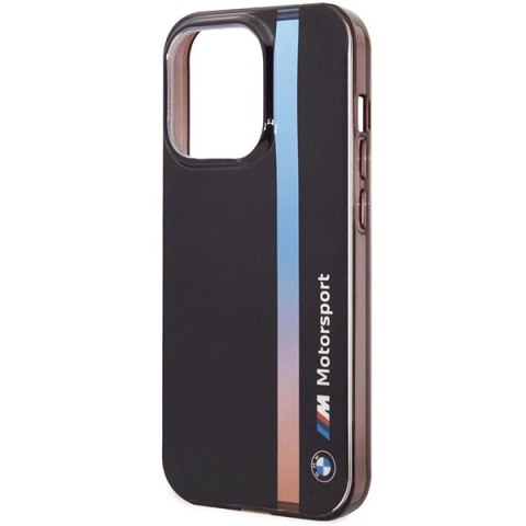 Etui BMW IML Tricolor Stripe na iPhone 14 Pro Max - czarne Etui BMW IML Tricolor Stripe na iPhone 14 Pro Max - czarne