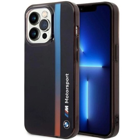 Etui BMW IML Tricolor Stripe na iPhone 14 Pro - czarne Etui BMW IML Tricolor Stripe na iPhone 14 Pro - czarne