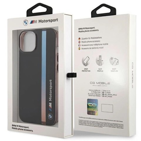 Etui BMW IML Tricolor Stripe na iPhone 14 - czarne Etui BMW IML Tricolor Stripe na iPhone 14 - czarne