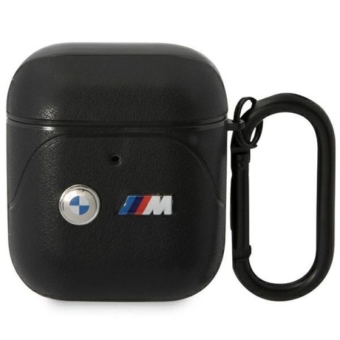 Etui BMW Leather Curved Line na AirPods 1/2 - czarne Etui BMW Leather Curved Line na AirPods 1/2 - czarne