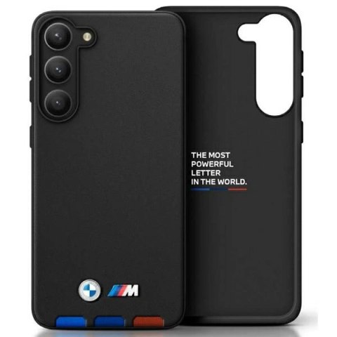 Etui BMW Leather Stamp Tricolor na Samsung Galaxy A54 - czarne Etui BMW Leather Stamp Tricolor na Samsung Galaxy A54 - czarne