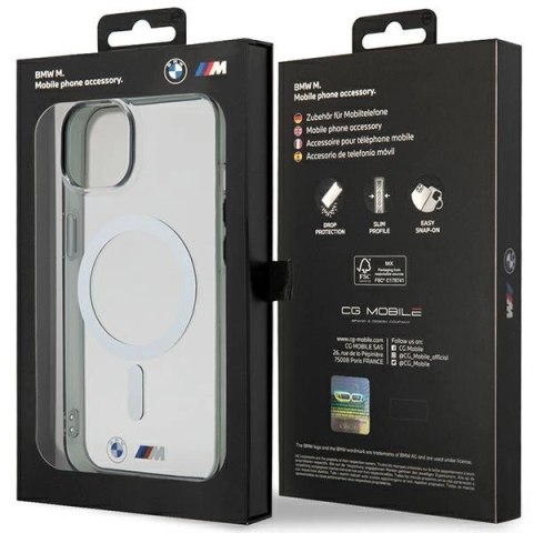 Etui BMW Silver Ring MagSafe na iPhone 14 Plus - przezroczyste Etui BMW Silver Ring MagSafe na iPhone 14 Plus - przezroczyste