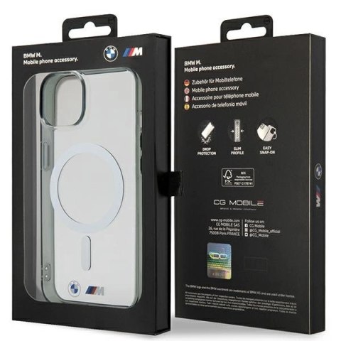 Etui BMW Silver Ring MagSafe na iPhone 14 - przezroczyste Etui BMW Silver Ring MagSafe na iPhone 14 - przezroczyste