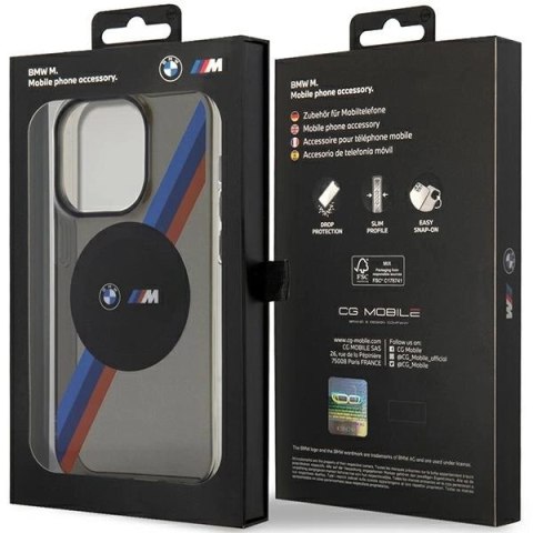Etui BMW Tricolor Stripes MagSafe na iPhone 14 Pro Max - szare Etui BMW Tricolor Stripes MagSafe na iPhone 14 Pro Max - szare