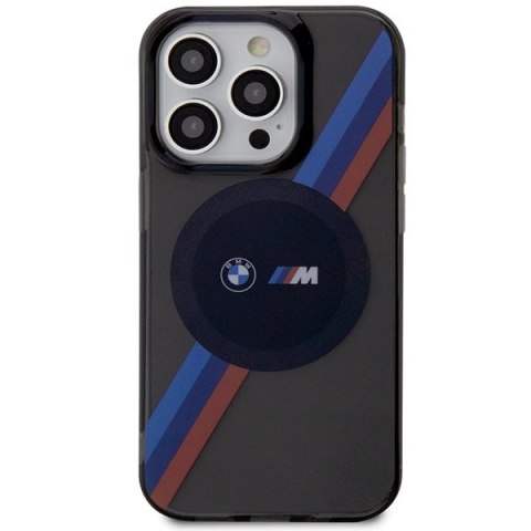 Etui BMW Tricolor Stripes MagSafe na iPhone 14 Pro - szare