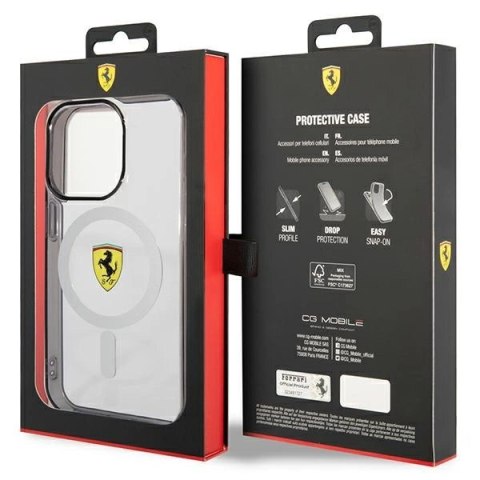 Etui Ferrari Outline MagSafe na iPhone 14 Pro - przezroczyste Etui Ferrari Outline MagSafe na iPhone 14 Pro - przezroczyste