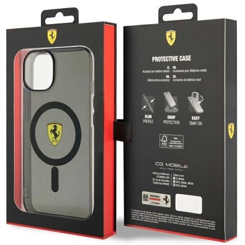 Etui Ferrari Translucent MagSafe na iPhone 14 - czarne