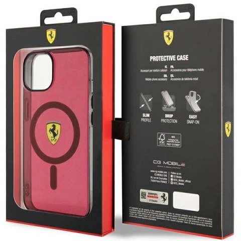 Etui Ferrari Translucent MagSafe na iPhone 14 - czerwone Etui Ferrari Translucent MagSafe na iPhone 14 - czerwone