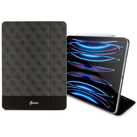 Etui Guess 4G Stripe Allover na iPad Pro 12.9" - czarne