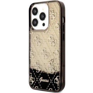 Etui Guess Liquid Glitter 4G Transculent na iPhone 14 Pro - czarne