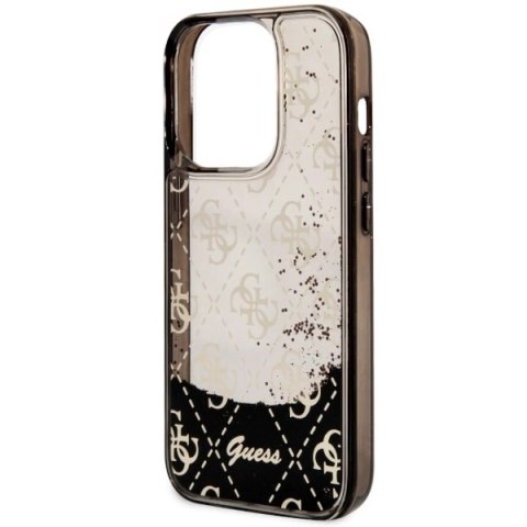 Etui Guess Liquid Glitter 4G Transculent na iPhone 14 Pro - czarne