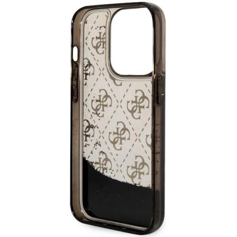 Etui Guess Liquid Glitter 4G Transculent na iPhone 14 Pro - czarne