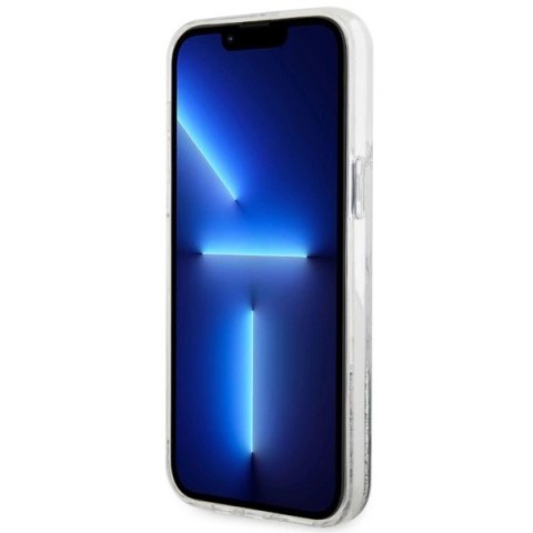 Etui Guess Liquid Glitter Marble na iPhone 14 Pro Max - białe