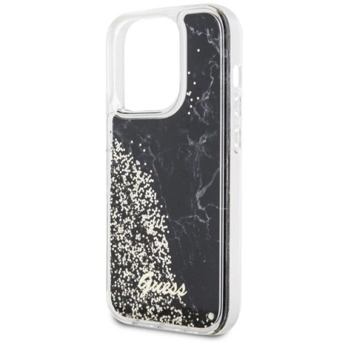 Etui Guess Liquid Glitter Marble na iPhone 14 Pro - czarne