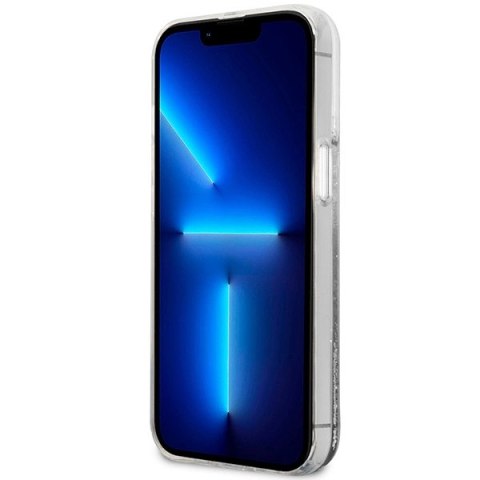 Etui Guess Liquid Glitter Marble na iPhone 14 - białe