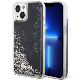 Etui Guess Liquid Glitter Marble na iPhone 14 - czarne